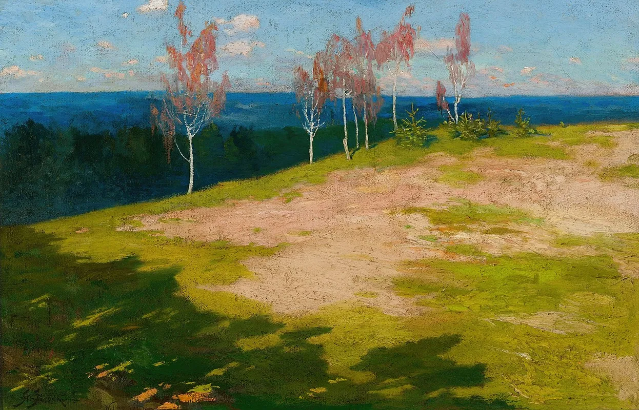 Landscape With Birch Trees Wall Art by Stanisław Jarocki - High-Resolution Digital Print