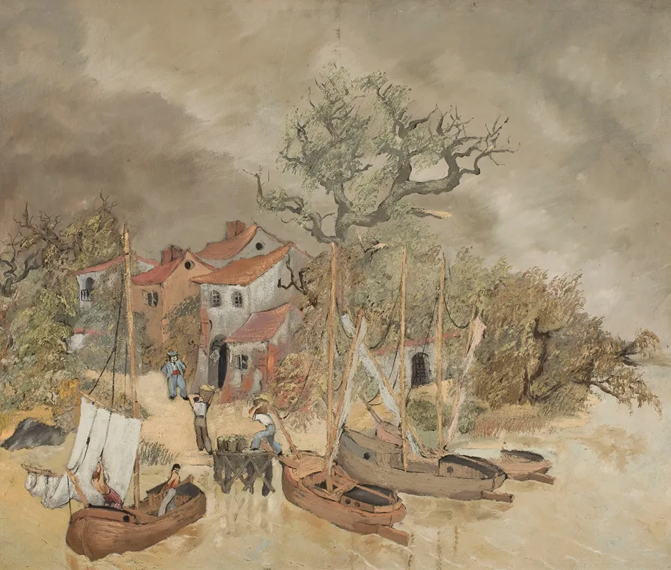 Landscape With Boats Wall Art by Jeremi Kubicki - High-Resolution Digital Print