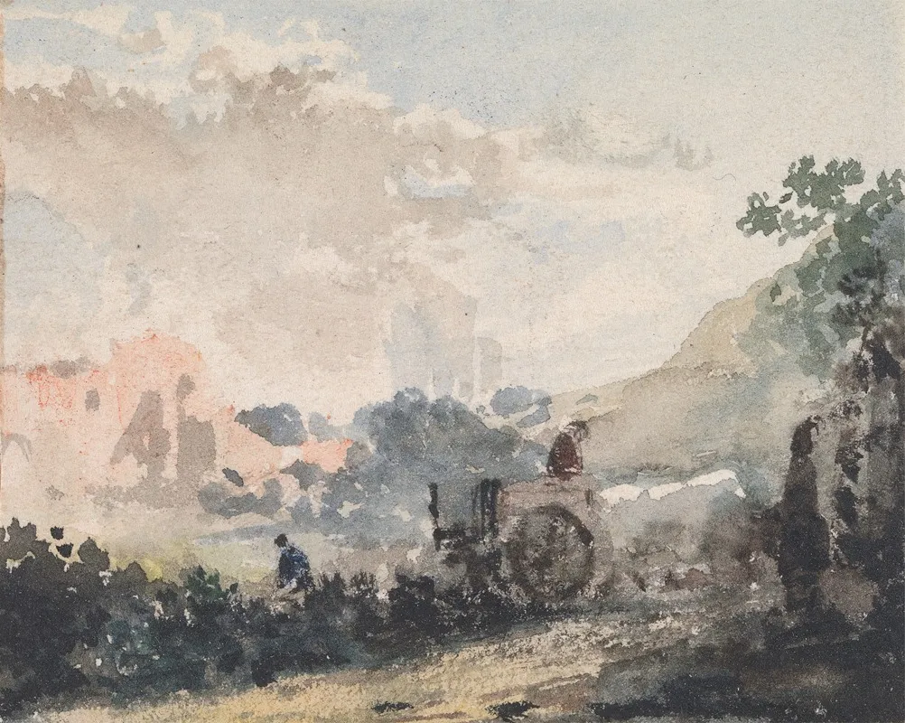 Landscape With Cart Wall Art by William Collins - High-Resolution Digital Print