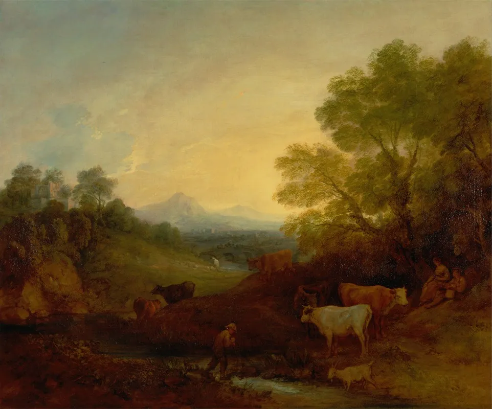 Landscape With Cattle 11 Wall Art by Thomas Gainsborough - High-Resolution Digital Print