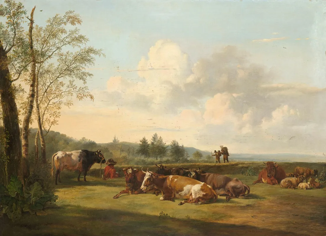 Landscape With Cattle 20 Wall Art by Pieter Gerardus van Os - High-Resolution Digital Print
