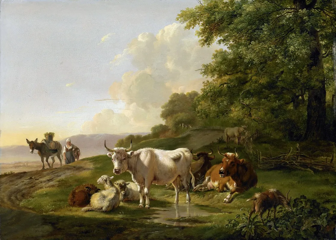 Landscape With Cattle 5 Wall Art by Pieter Gerardus van Os - High-Resolution Digital Print