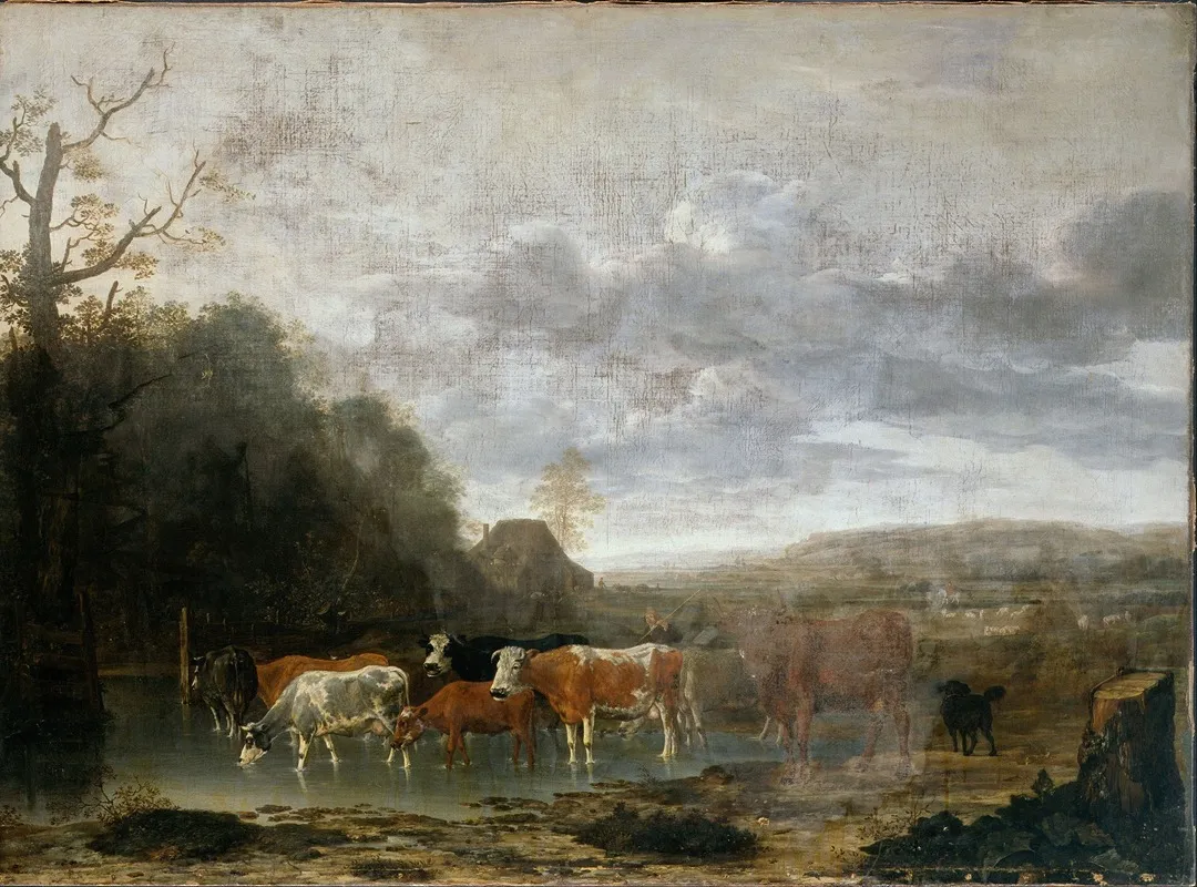 Landscape With Cattle 9 Wall Art by Anthonie Van Borssum - High-Resolution Digital Print