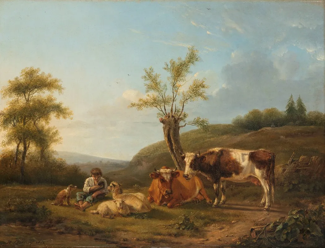 Landscape With Cattle Near Darthuizen Wall Art by Hendrik Stokvisch - High-Resolution Digital Print