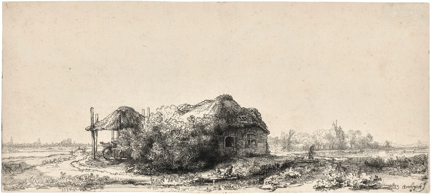 Landscape With Cottages And A Hay Barn