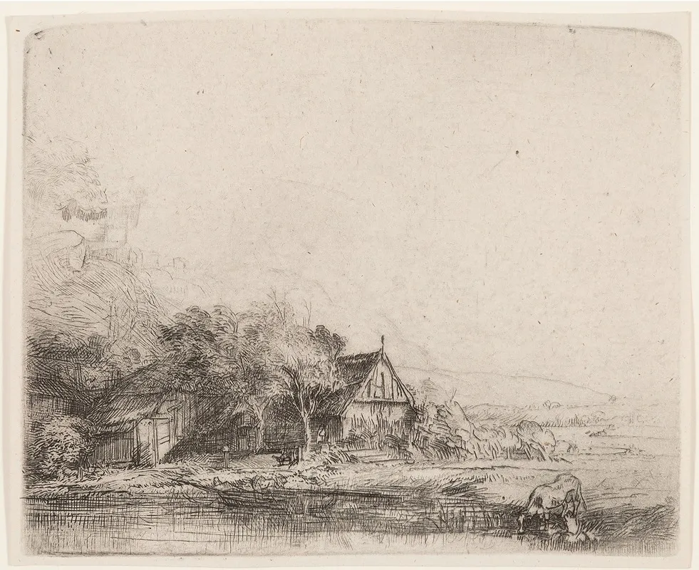 Landscape With Cow Wall Art by Rembrandt van Rijn - High-Resolution Digital Print