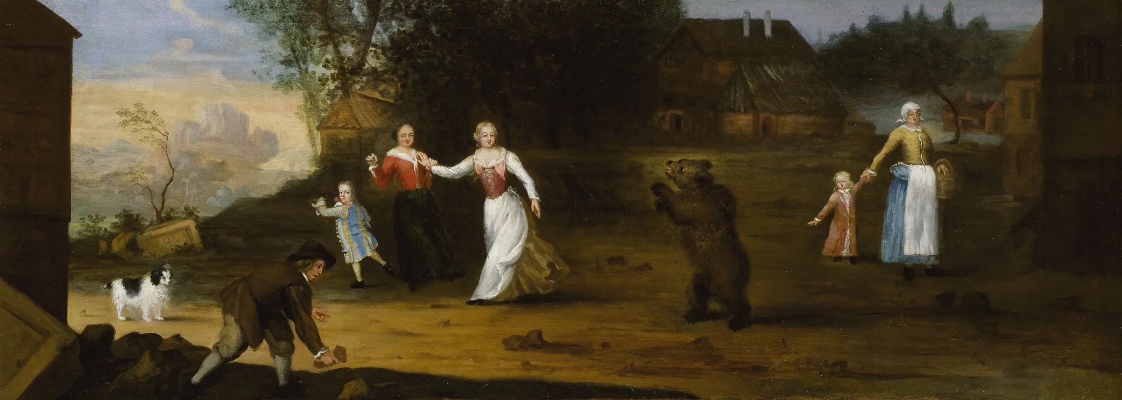 Landscape With Dancing Bear Wall Art by Ulrika Eleonora the elder - High-Resolution Digital Print
