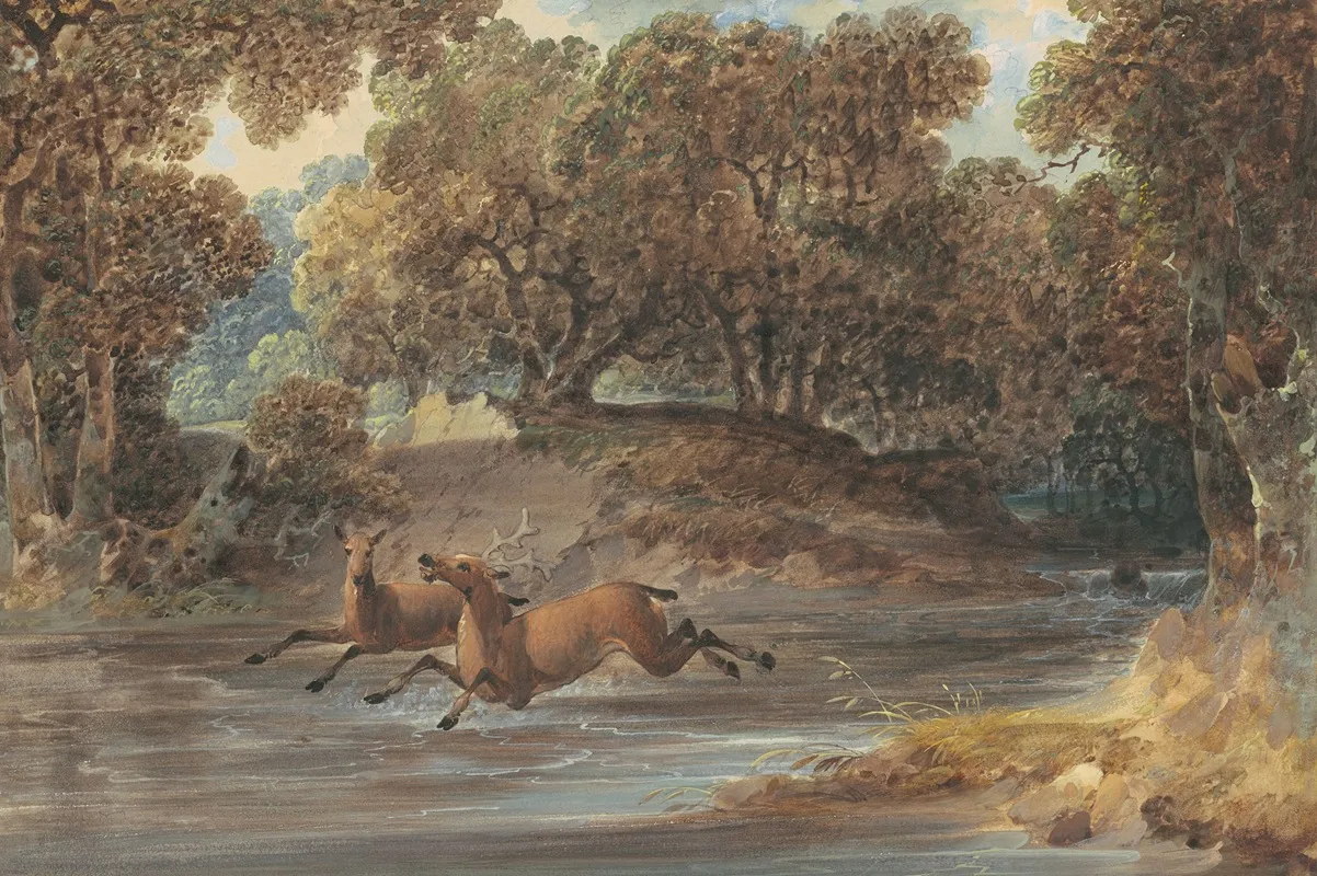 Landscape With Deernorth Carolina Wall Art by Joshua Shaw - High-Resolution Digital Print