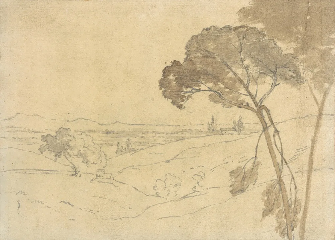 Landscape With Distant Buildings 2 Wall Art by Joseph Wright of Derby - High-Resolution Digital Print