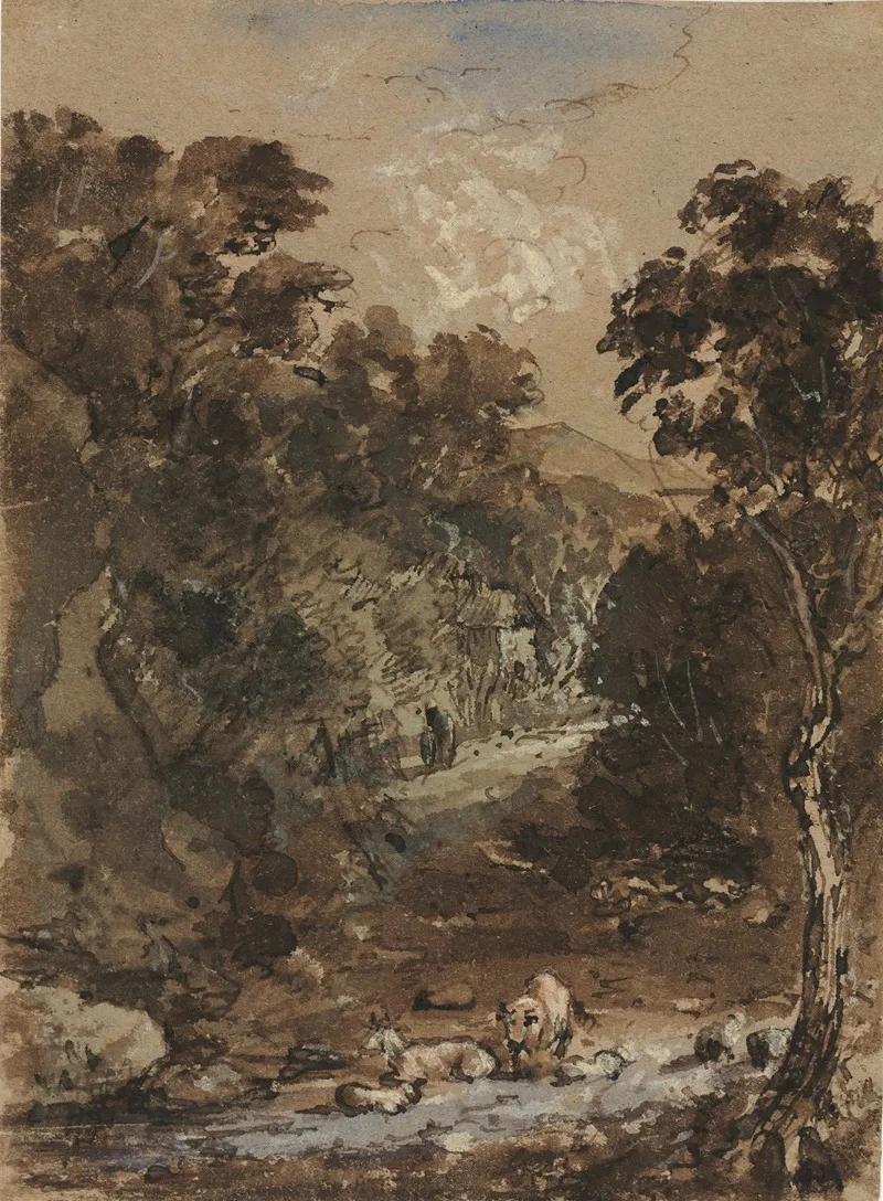 Landscape With Farm Animals Wall Art by Benjamin Barker - High-Resolution Digital Print