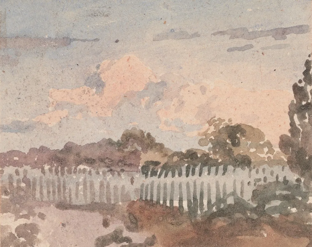 Landscape With Fence Wall Art by William Collins - High-Resolution Digital Print
