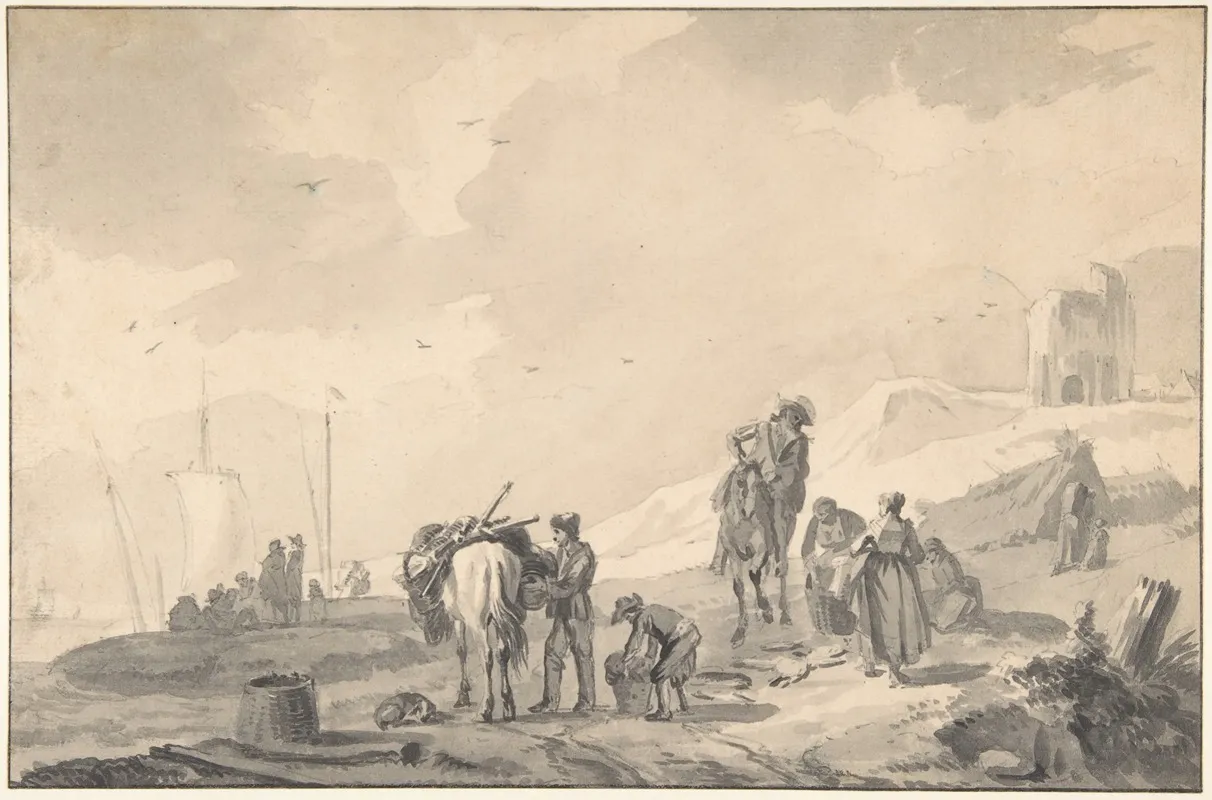 Landscape With Figures 13 Wall Art by Hendrik Verschuring - High-Resolution Digital Print