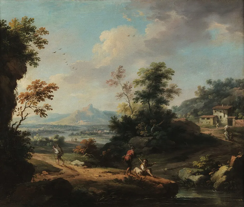 Landscape With Figures 19 Wall Art by Vittorio Amedeo Cignaroli   - High-Resolution Digital Print