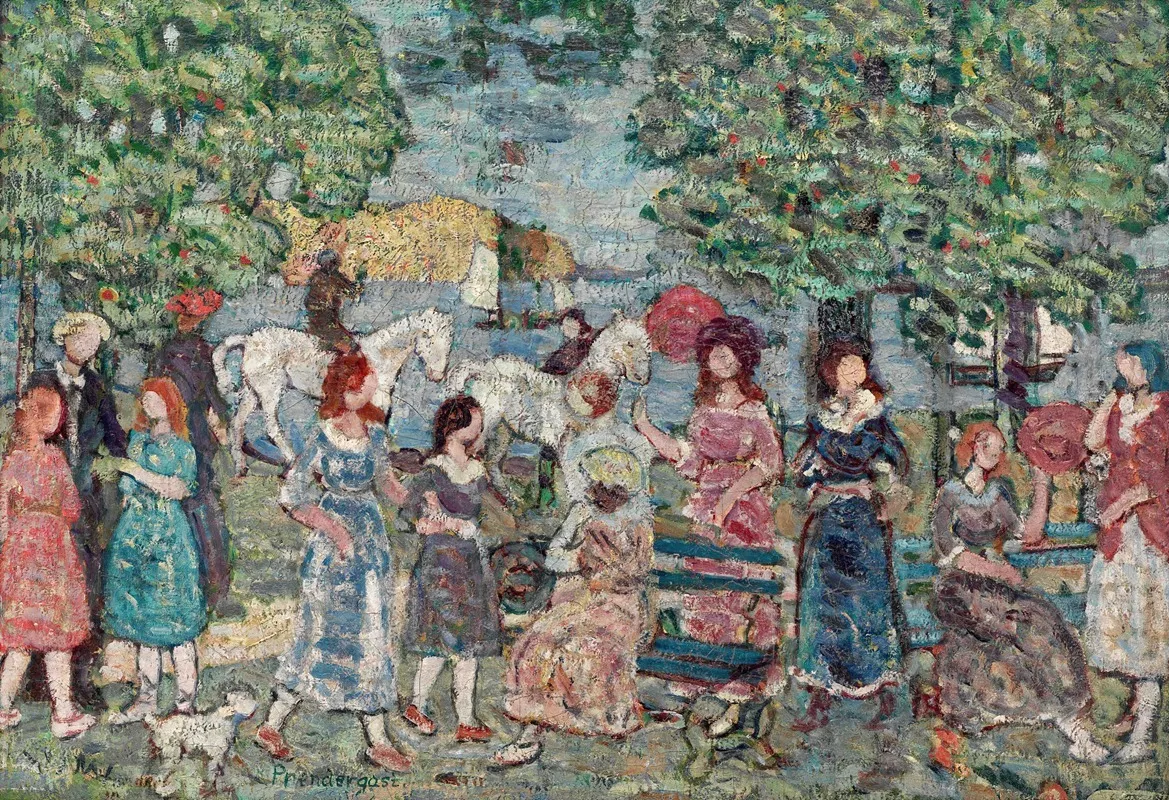 Landscape With Figures 8 Wall Art by Maurice Prendergast - High-Resolution Digital Print