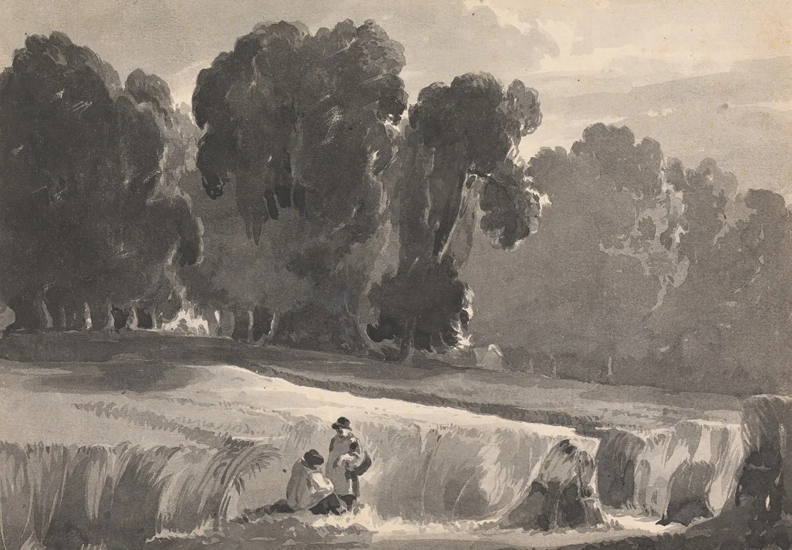 Landscape With Figures In Field Wall Art by Thomas Sully - High-Resolution Digital Print