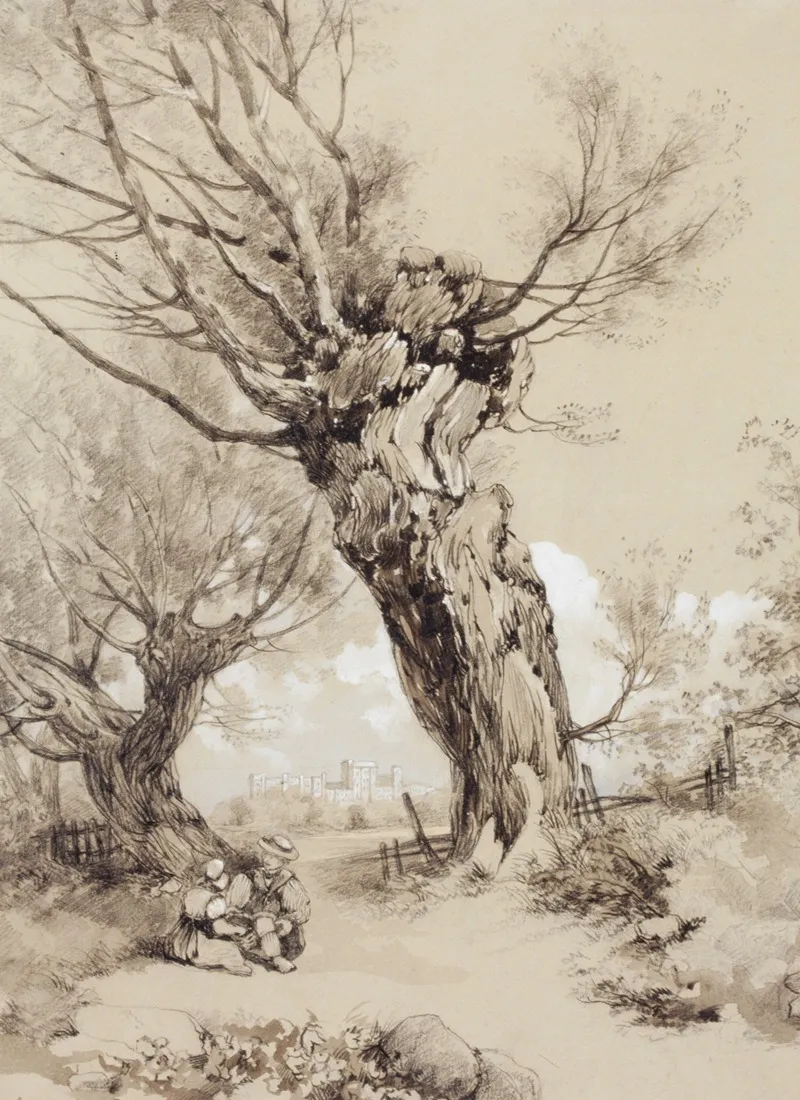 Landscape With Figures Under Pollarded Trees