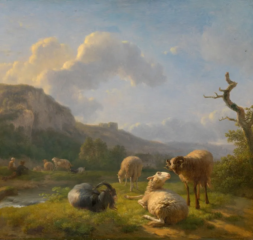 Landscape With Goats And Sheep