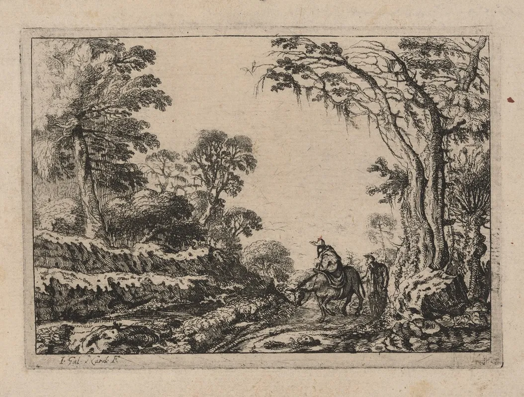 Landscape With Horseman Wall Art by Jean Galioth Nardois - High-Resolution Digital Print