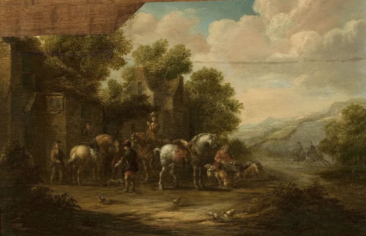 Landscape With Horsemen 2 Wall Art by Eise Aetes Ruytenbach - High-Resolution Digital Print