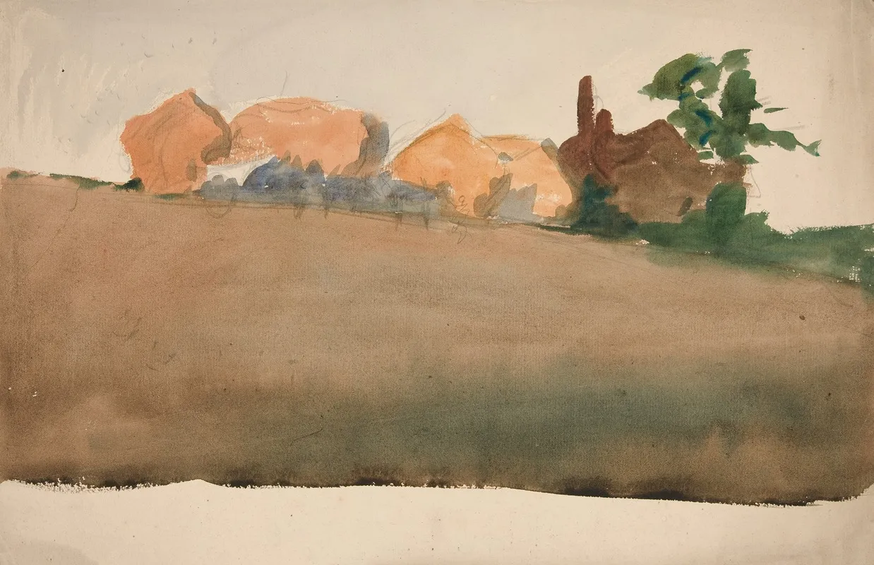Landscape With Houses In Distance