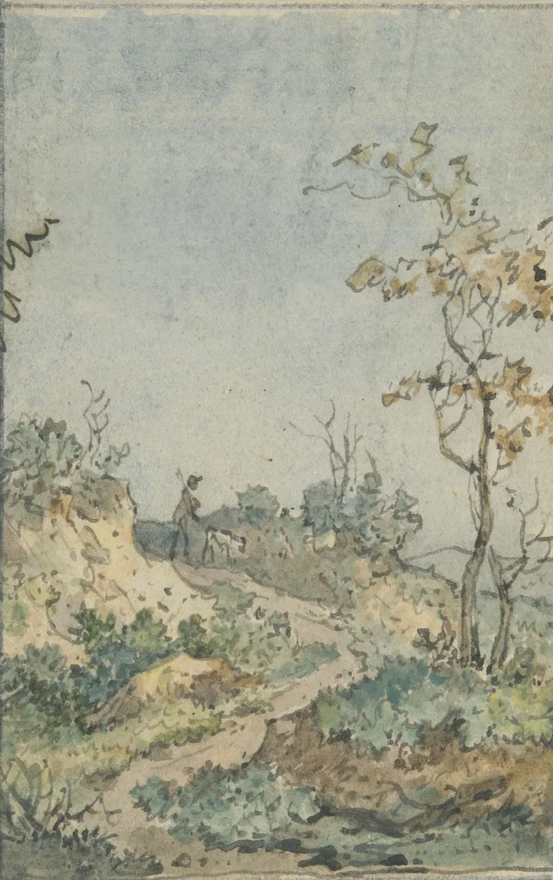Landscape With Hunter And Dog Wall Art by Nicholas Augustin Foin - High-Resolution Digital Print