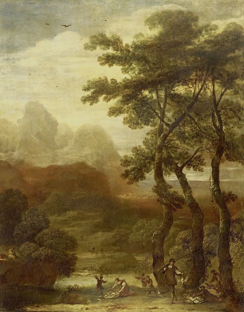 Landscape With Hunters 7 Wall Art by Ignacio de Iriarte - High-Resolution Digital Print