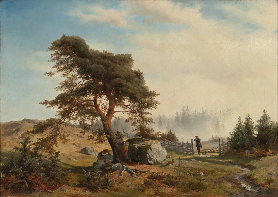 Landscape With Hunters Wall Art by Wilhelm von Mörner - High-Resolution Digital Print