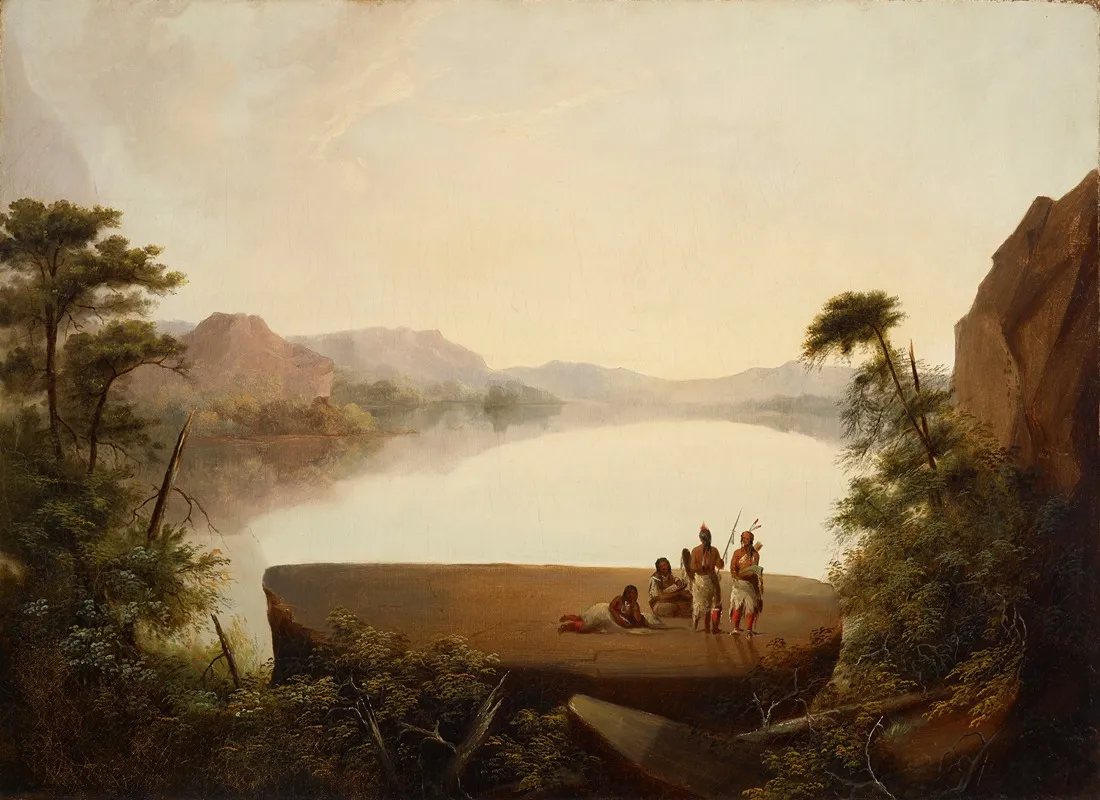 Landscape With Indians Wall Art by George Winter - High-Resolution Digital Print