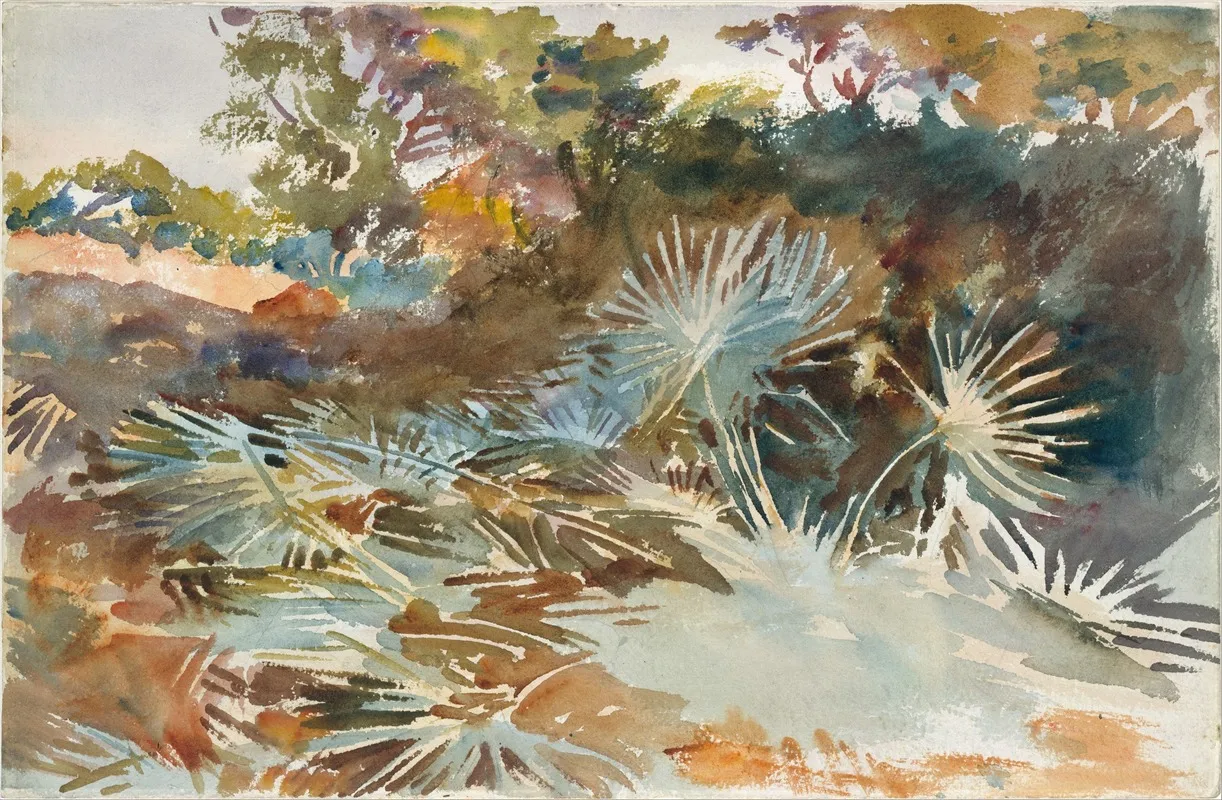 Landscape With Palmettos Wall Art by John Singer Sargent - High-Resolution Digital Print