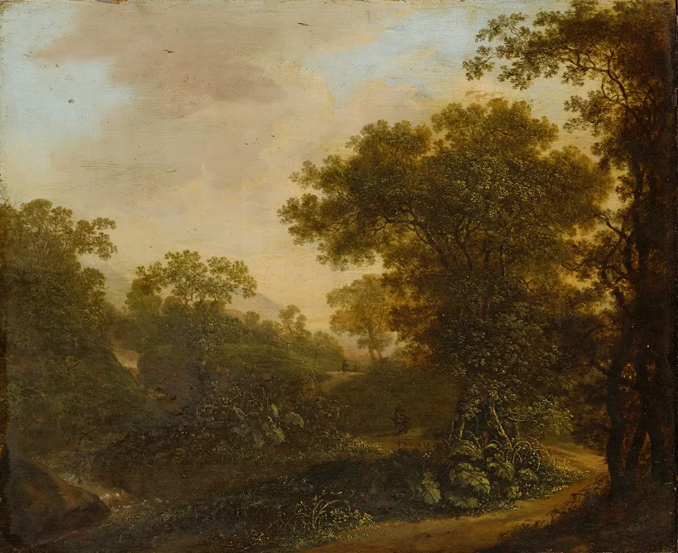 Landscape With Path In The Woods Wall Art by Ottomar Hackius - High-Resolution Digital Print