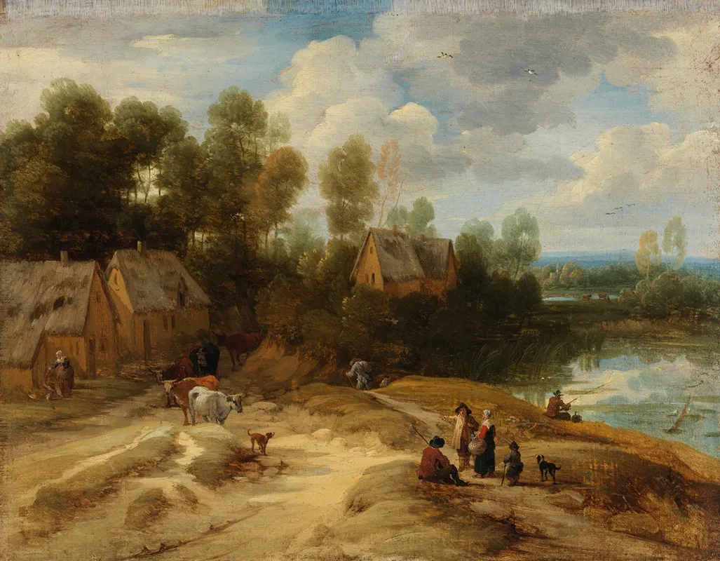 Landscape With Peasants And Cattle 3 Wall Art by Lodewijk de Vadder - High-Resolution Digital Print