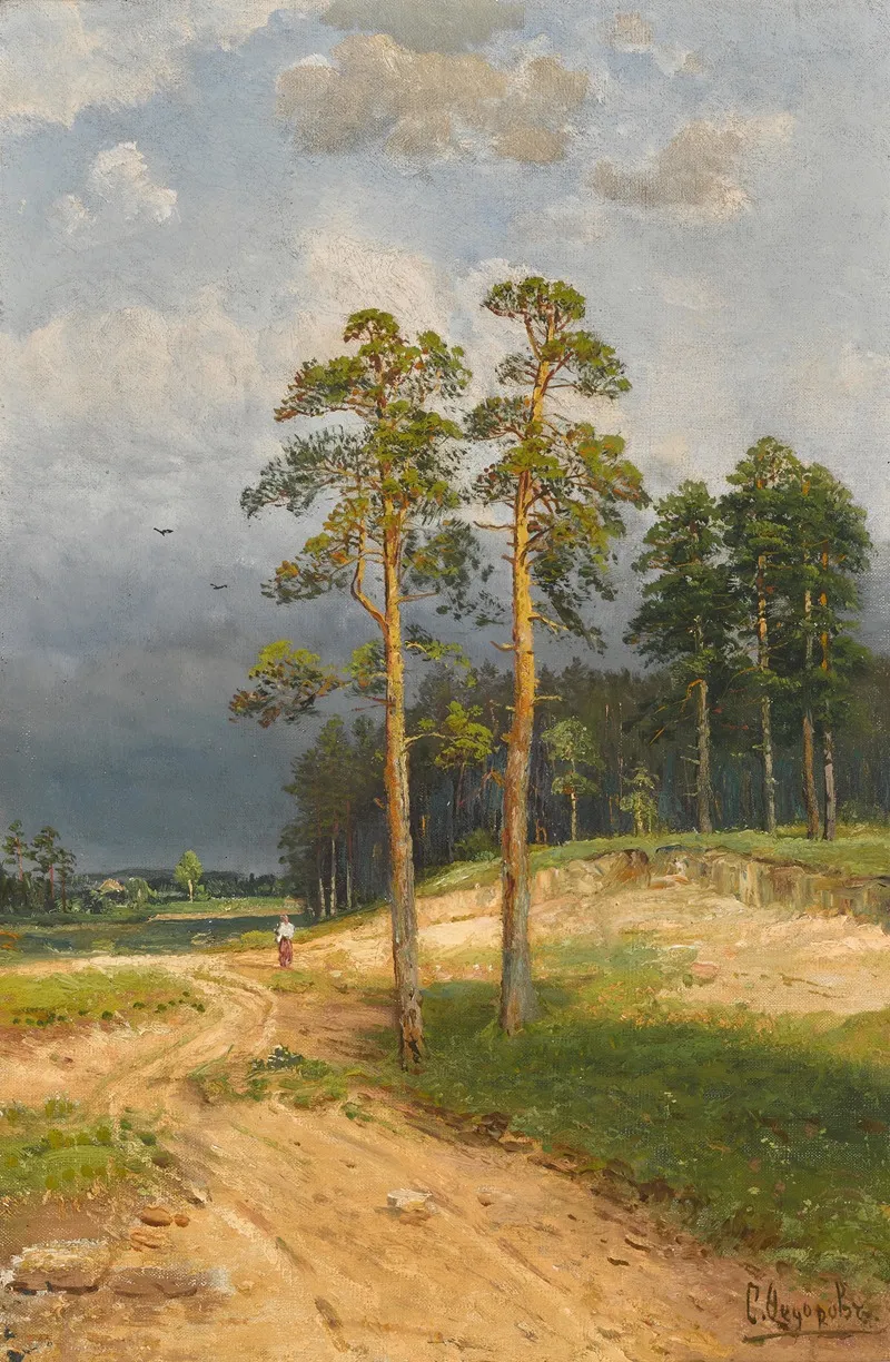 Landscape With Pine Trees 3 Wall Art by Semyon Fedorovich Fedorov - High-Resolution Digital Print
