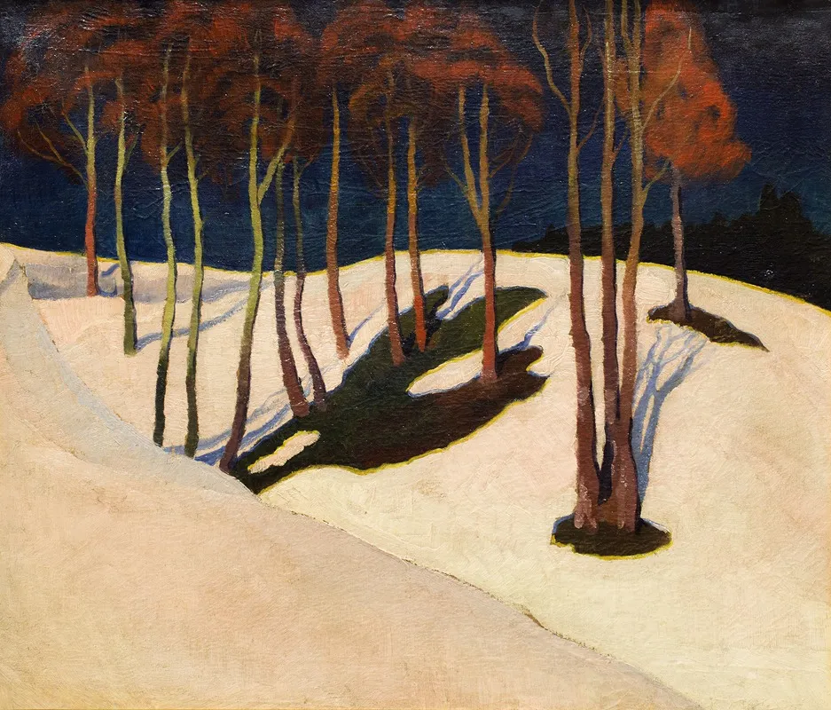 Landscape With Red Trees