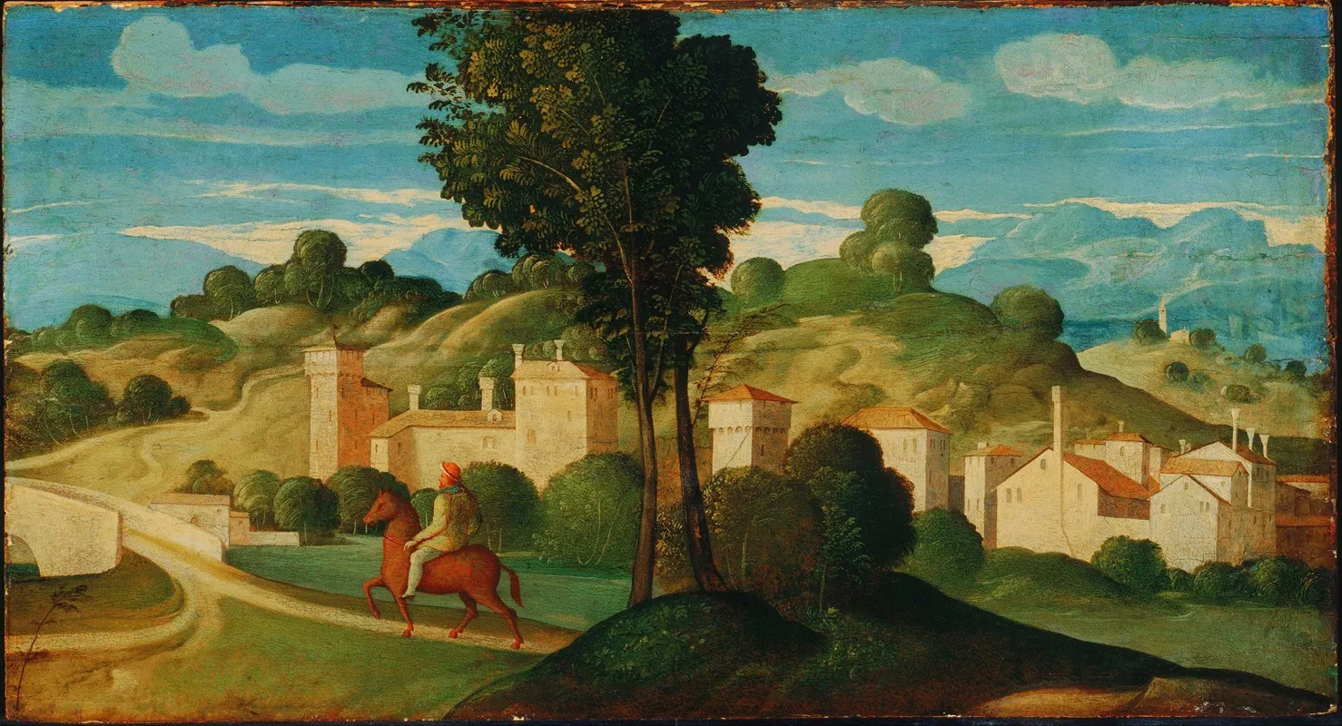 Landscape With Rider Wall Art by Girolamo da Santacroce - High-Resolution Digital Print