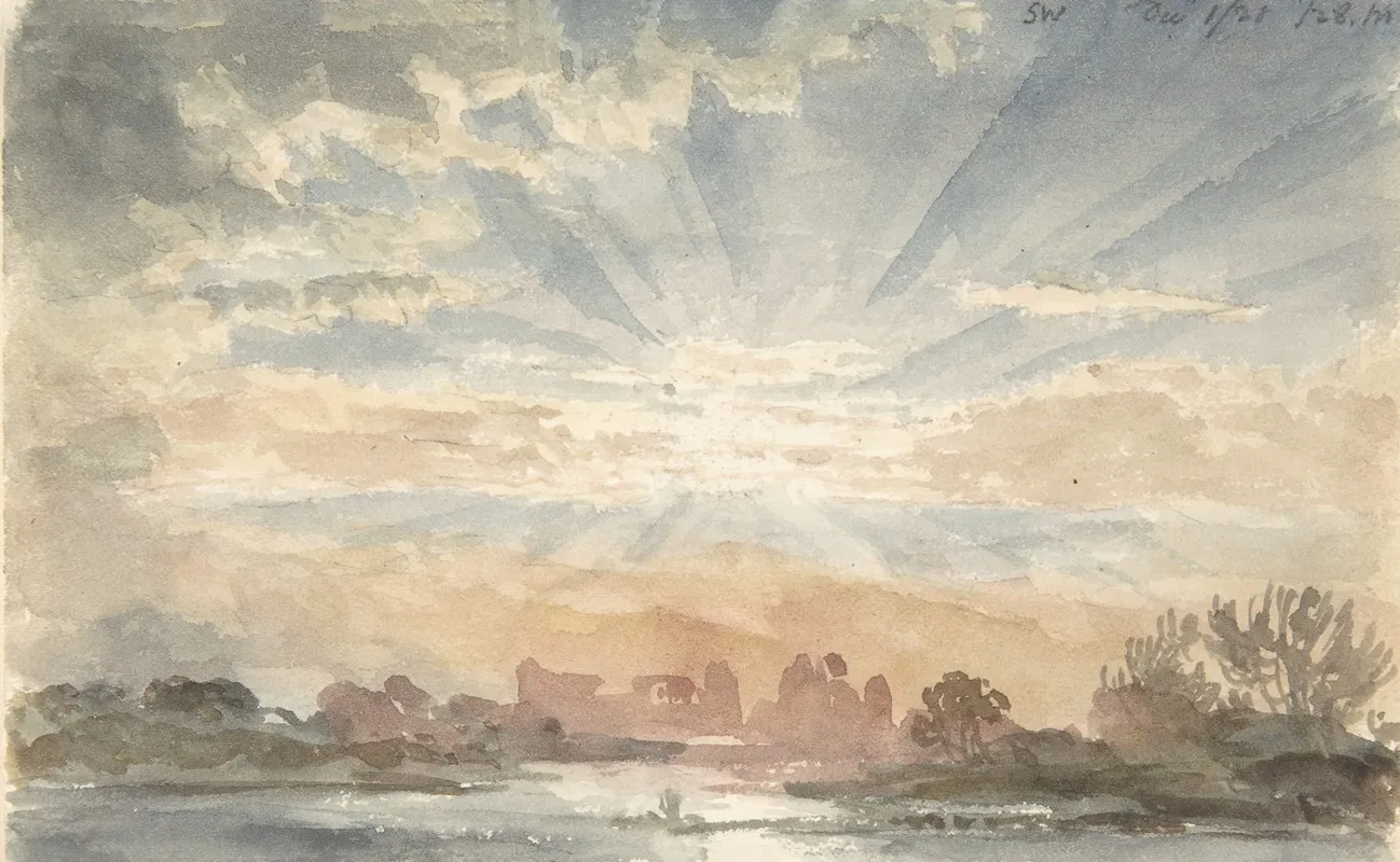 Landscape With Rising Sun Wall Art by Joseph Michael Gandy - High-Resolution Digital Print