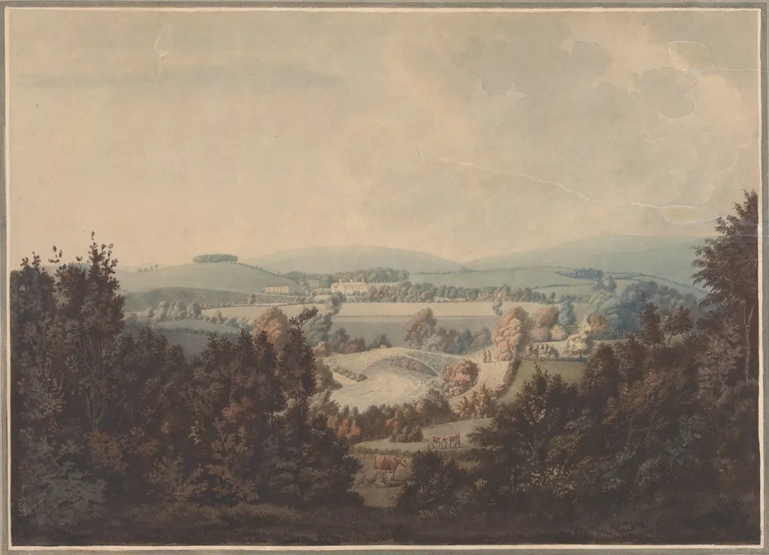 Landscape With River And A Bridge Wall Art by William Green - High-Resolution Digital Print