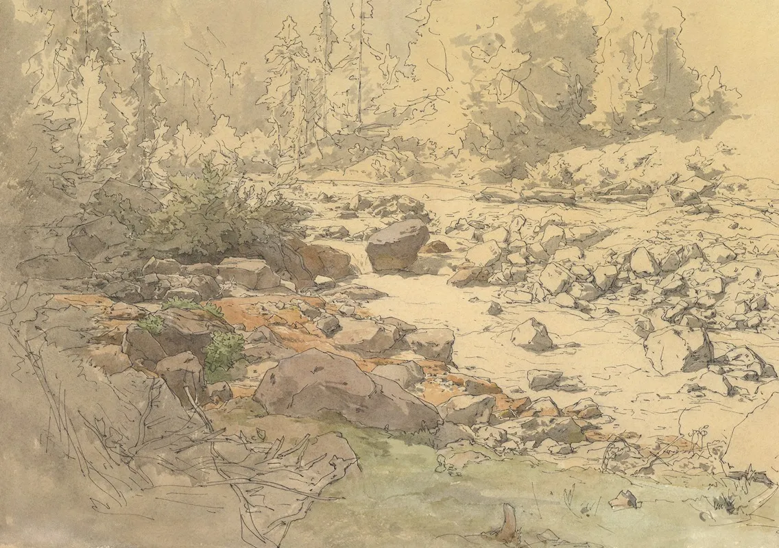 Landscape With Rocks In A River
