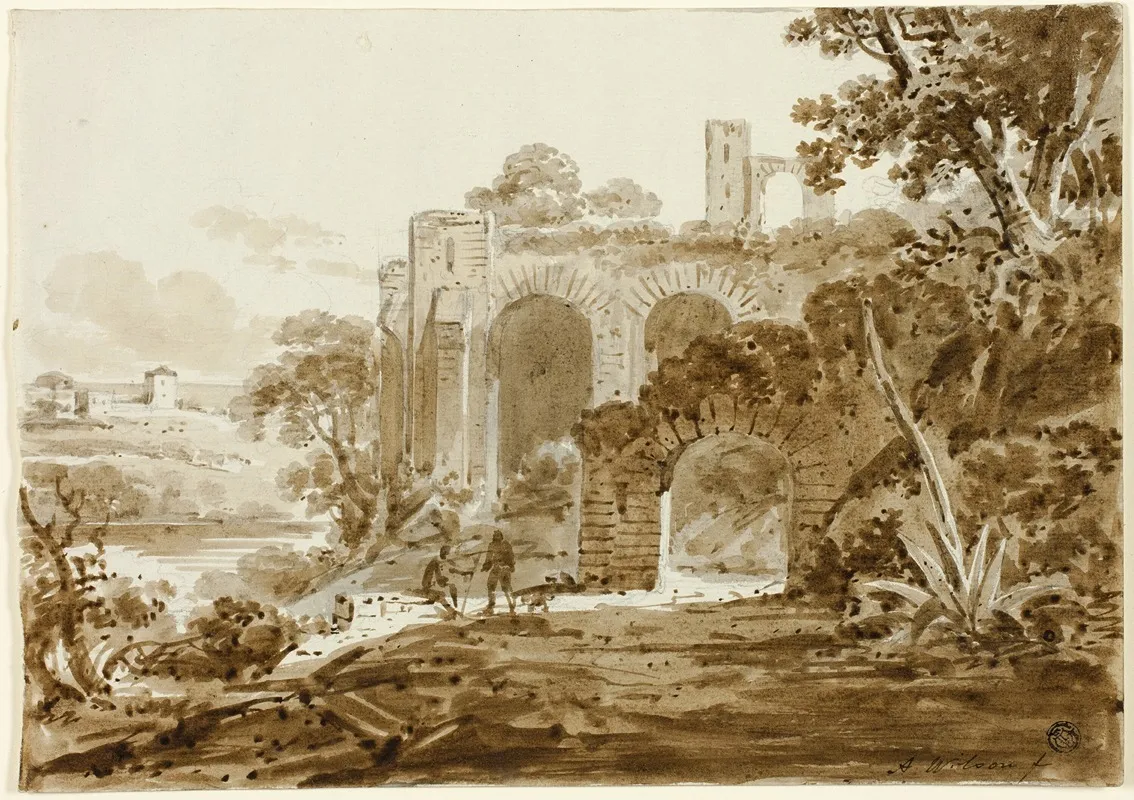 Landscape With Roman Ruins 2 Wall Art by Andrew Wilson - High-Resolution Digital Print