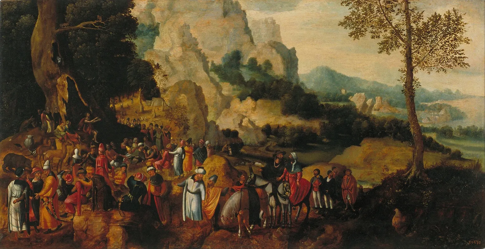 Landscape With Saint John The Baptist Preaching Wall Art by Herri met de Bles - High-Resolution Digital Print
