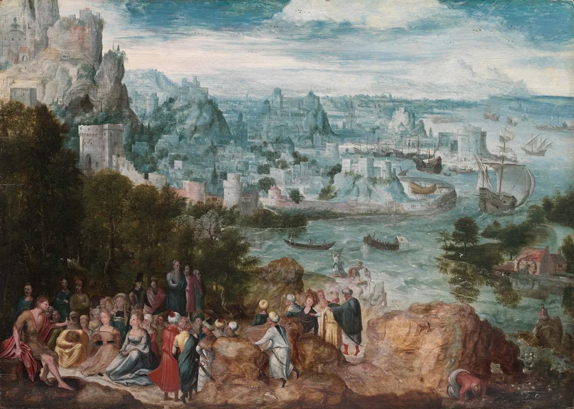 Landscape With Saint John The Baptist Wall Art by Herri met de Bles - High-Resolution Digital Print