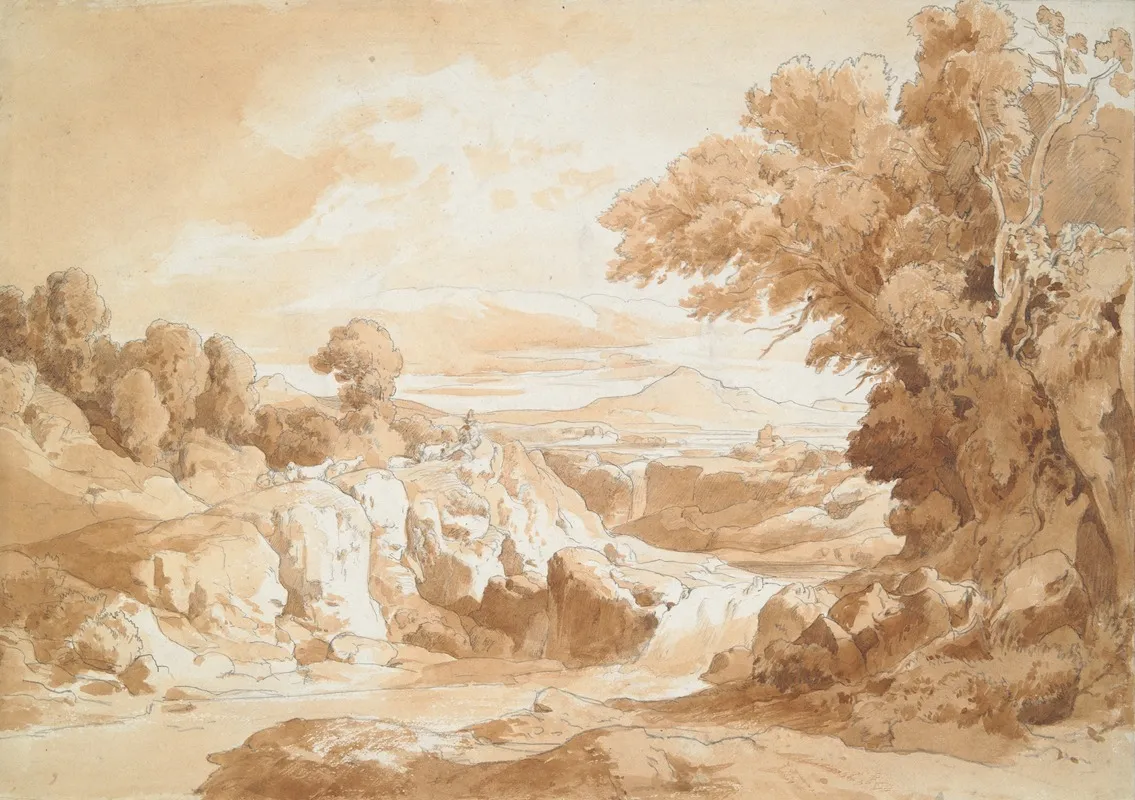 Landscape With Shepherd 2 Wall Art by Josef Helff - High-Resolution Digital Print