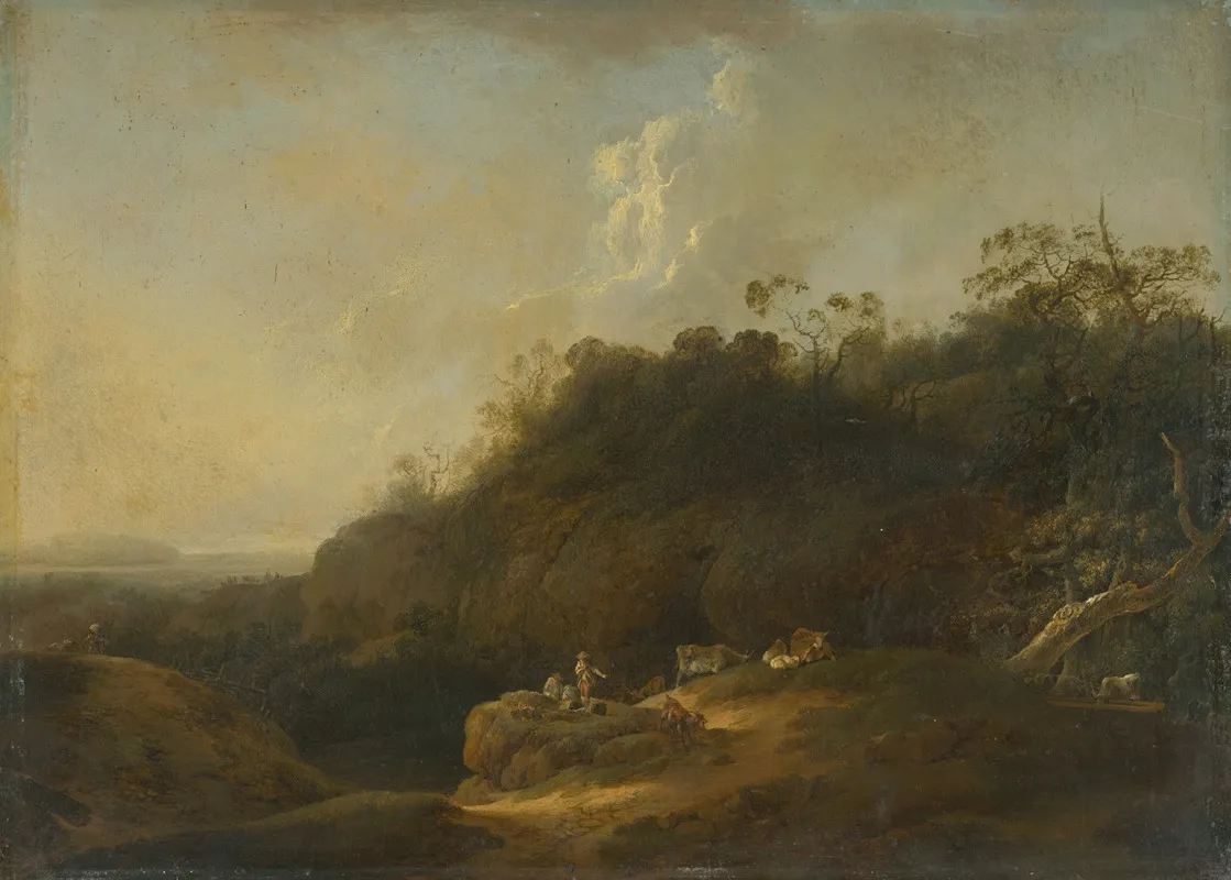 Landscape With Shepherd 3 Wall Art by Jan Wils - High-Resolution Digital Print