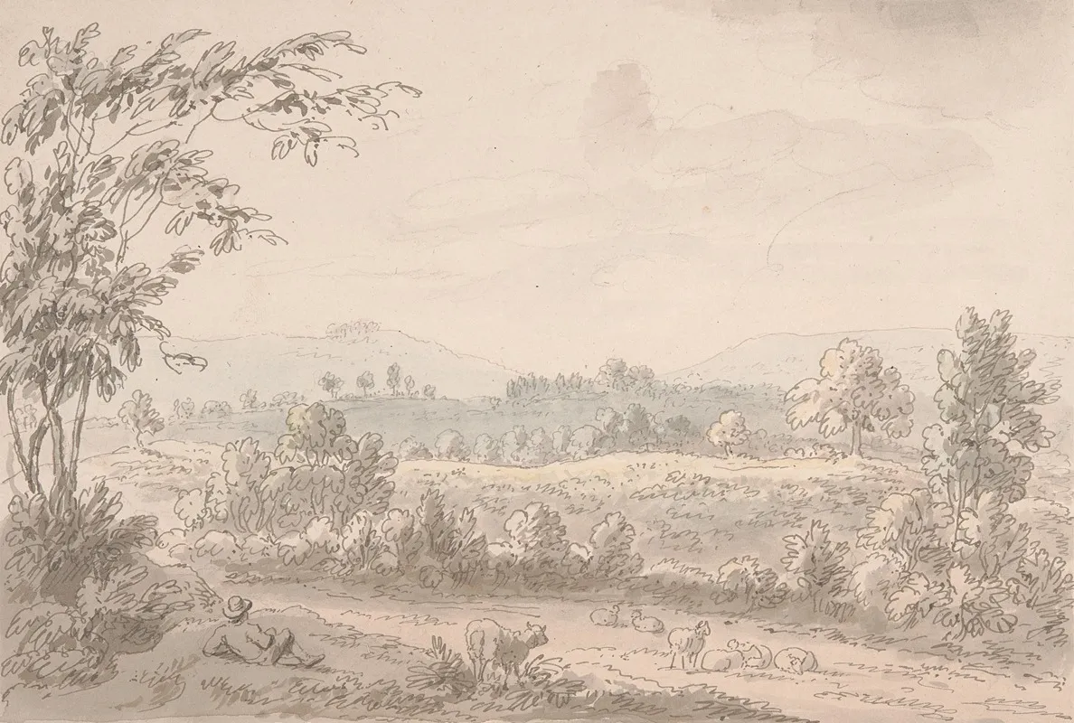 Landscape With Shepherd And Sheep