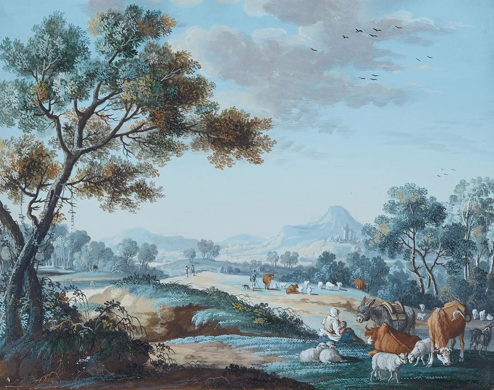 Landscape With Shepherds And Animals