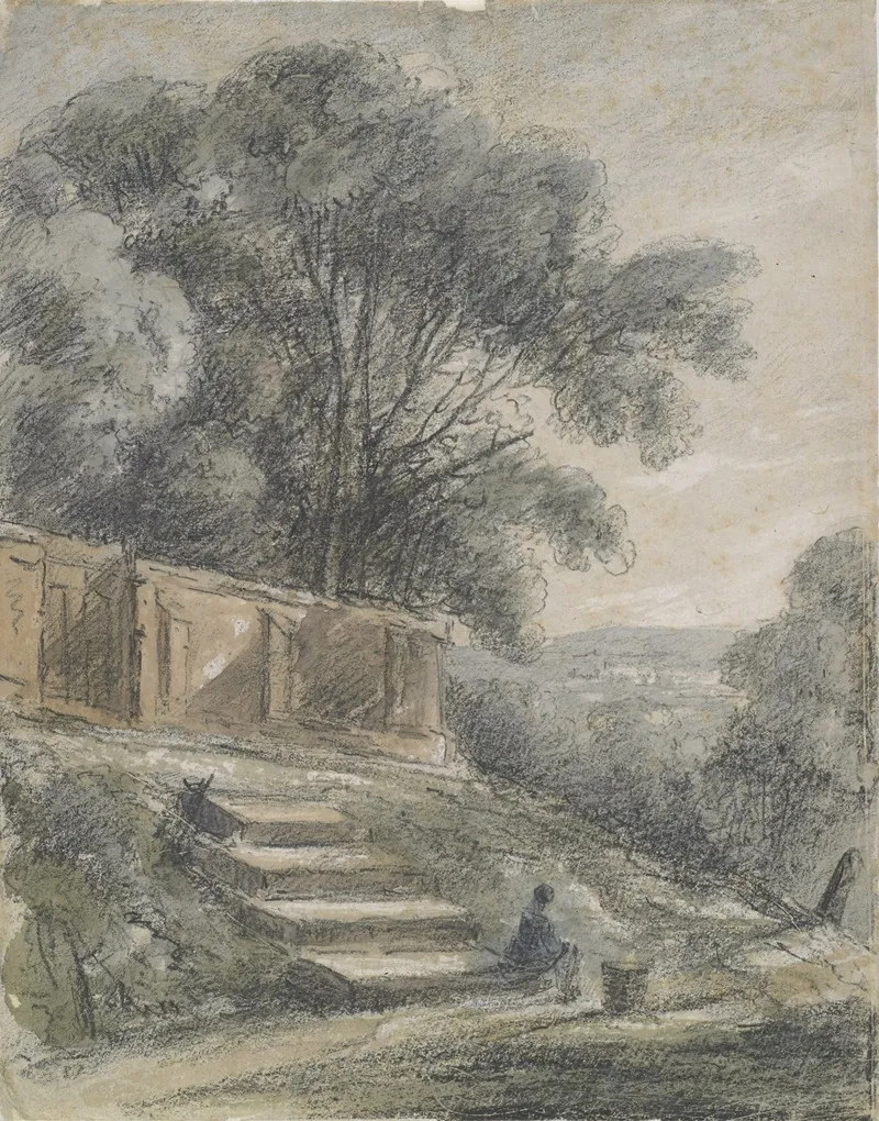 Landscape With Sloping Steps Wall Art by John Laporte - High-Resolution Digital Print