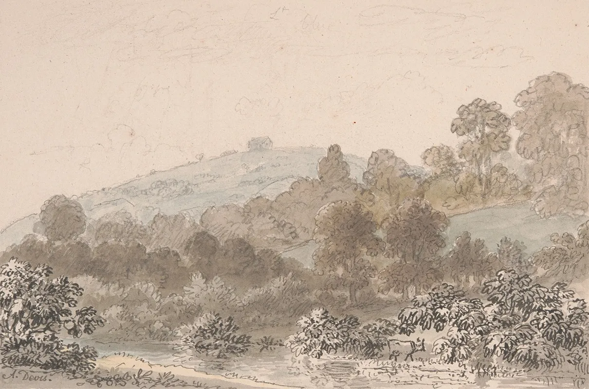 Landscape With Stream In Foreground