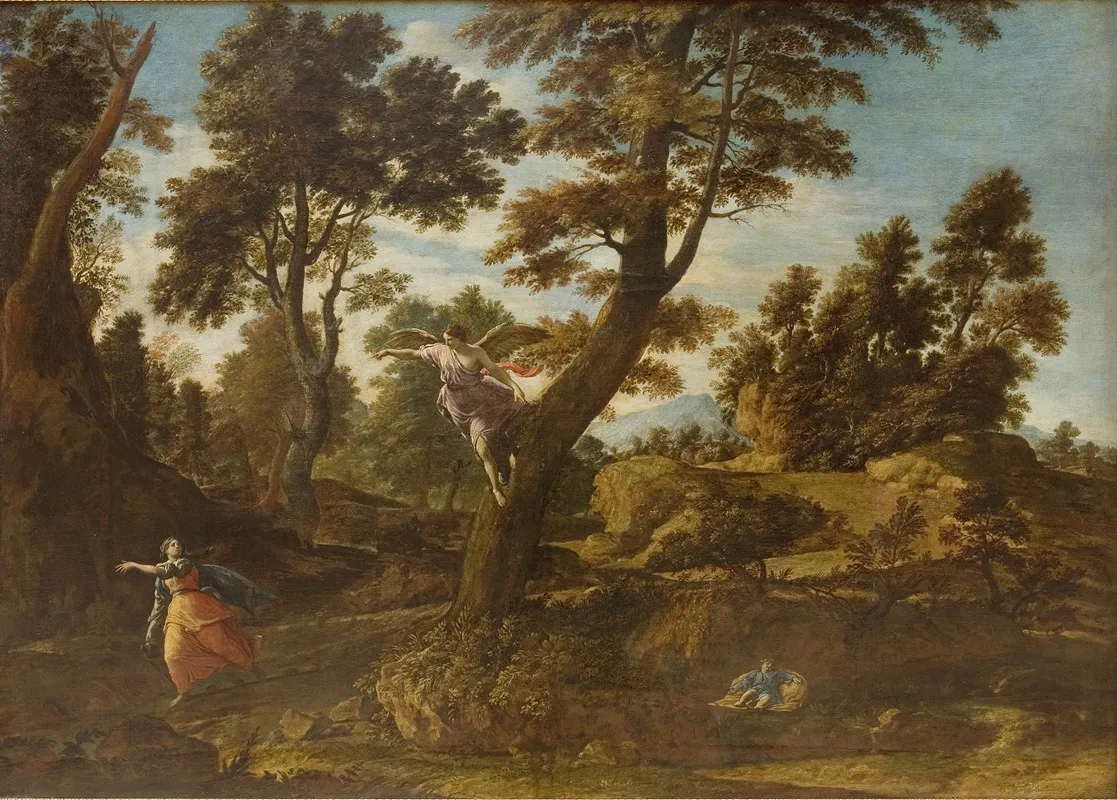 Landscape With The Angel Appearing To Hagar And Leading Her To The Well Wall Art by Francesco Cozza - High-Resolution Digital Print