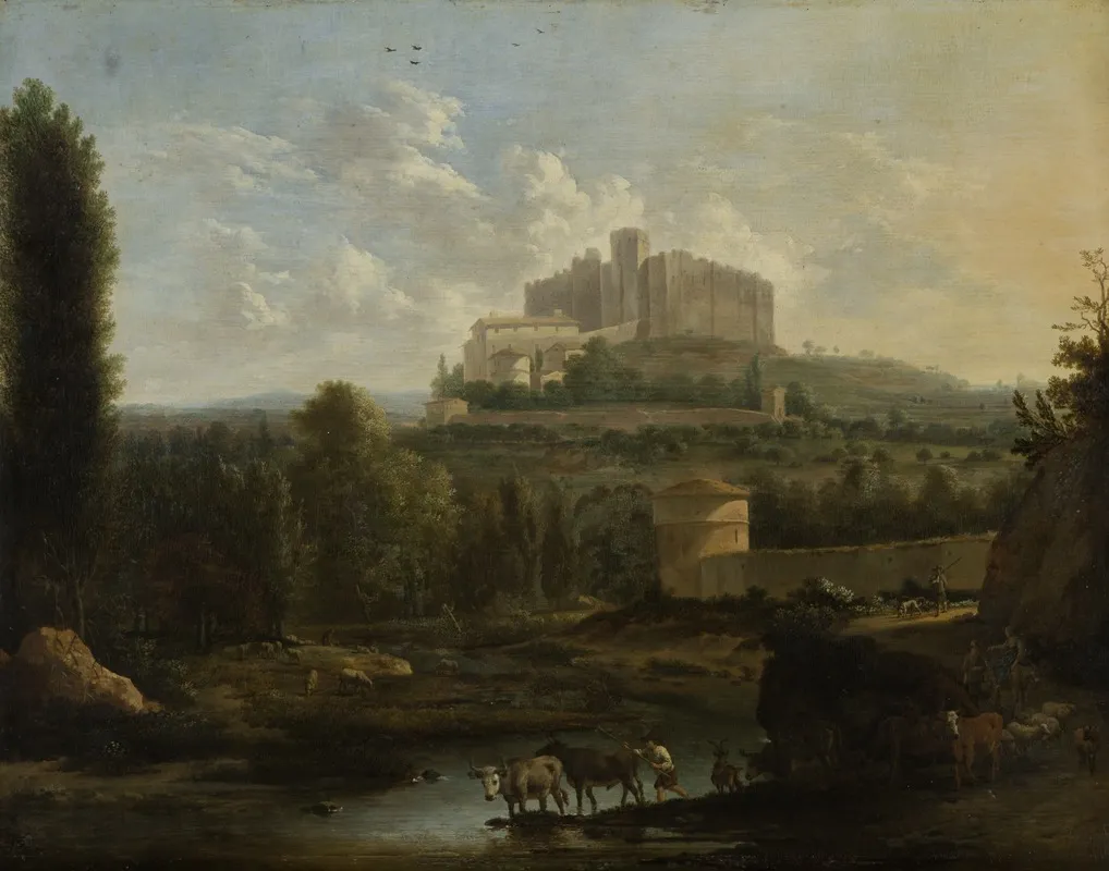 Landscape With The Castle Of Francheville Wall Art by Frederik de Moucheron - High-Resolution Digital Print