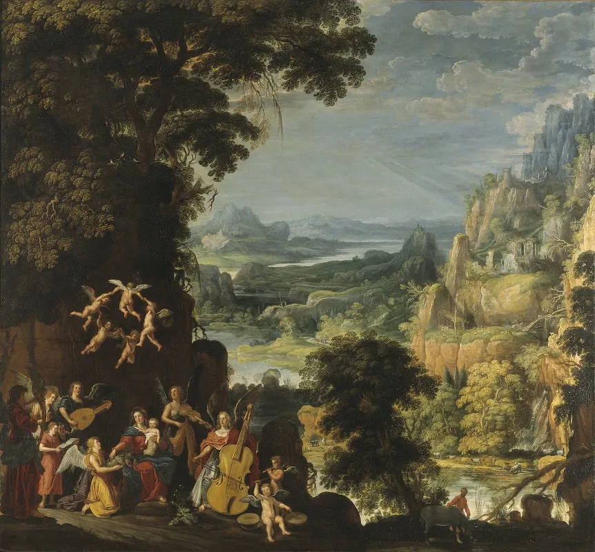 Landscape With The Flight Into Egypt 6 Wall Art by David Teniers The Elder - High-Resolution Digital Print