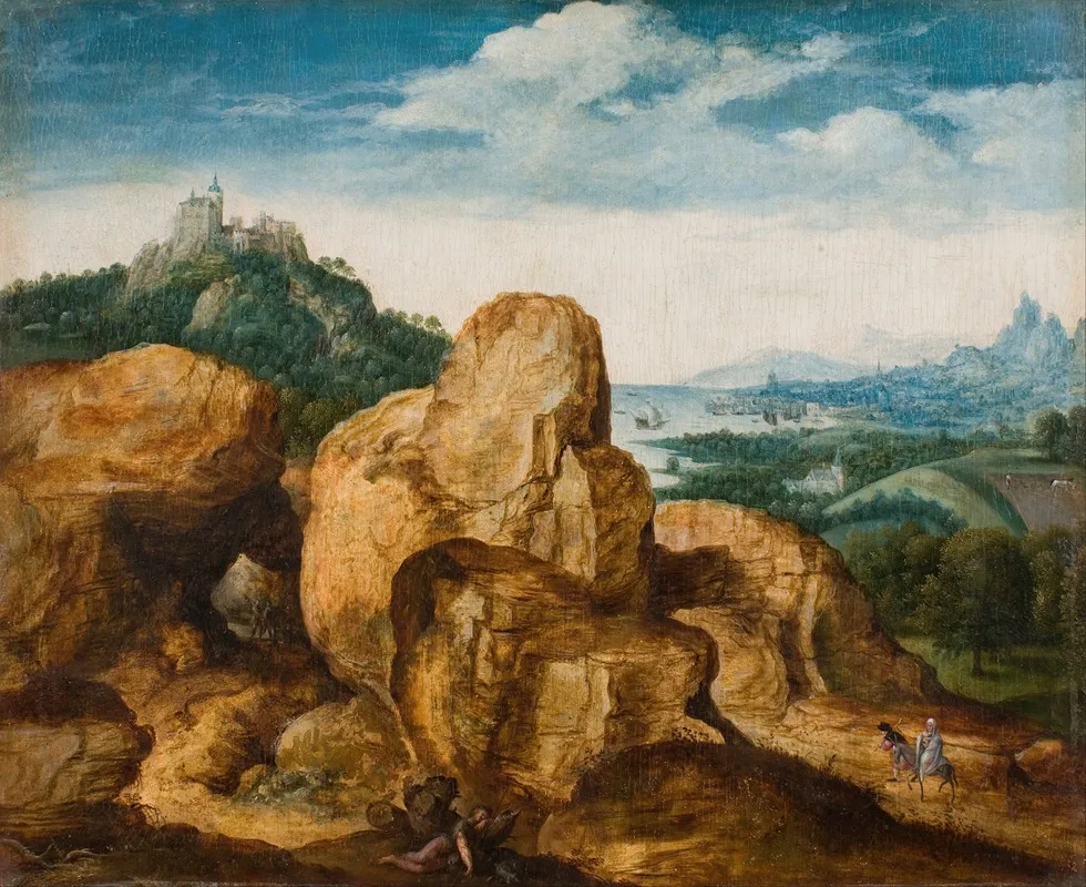 Landscape With The Flight To Egypt 2 Wall Art by Cornelis Massijs - High-Resolution Digital Print